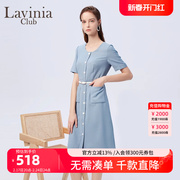 Lavinia裙子女对称设计感2023夏通勤OL气质职场连衣裙P33L101