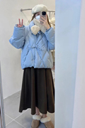 羽绒服女韩版短款加厚蝴蝶结，2023小个子白鸭绒(白鸭绒)宽松冬季外套