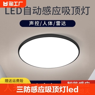 led声控感应灯吸顶灯过道楼道走廊红外人体自动感应雷达阳台智能