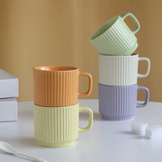 家用套装马卡龙(马卡龙，)色陶瓷马克杯家用水杯，ins风简约陶瓷糖果色咖啡