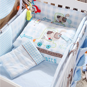 全棉婴儿床上用品套件七套件宝宝，床围被子婴儿床，品可拆洗被春秋冬