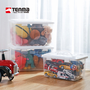 天马手提塑料玩具收纳箱家用儿童衣服衣物透明整理箱储物盒特大号