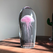淄博琉璃玻璃水晶球家居，装饰品夜光水母动物地中海洋生日礼物摆件