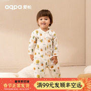 aqpa婴儿连体衣春秋季纯棉宝宝衣服新生儿长袖睡衣空调服