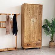 老榆木衣柜家用卧室民宿挂衣橱实木新中式储物收纳柜禅意地柜简约
