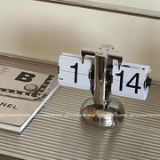 定制翻页钟自动复古机械钟表创意摆件台式座钟时钟客厅数字电子钟