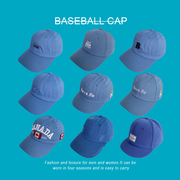 浅蓝帽子女夏季天韩版时髦棒球帽蓝色湖蓝显白天蓝色夏天遮阳帽男