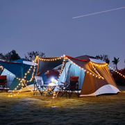 定制户外露营帐篷自动帐篷46人防风防雨野营帐篷便携式沙滩帐篷