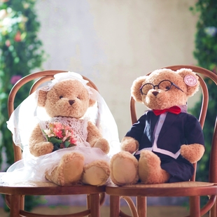 压床娃娃一对结婚新婚礼物高档大号毛绒玩具公仔情侣泰迪熊