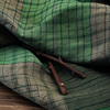 做衣服布料小众绿色条纹格子色织高端亚麻裙子袍子面料（归帆）