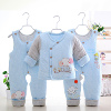 婴儿冬装套装加厚新生儿衣服棉袄0-1岁秋冬季男女宝宝棉衣三件套