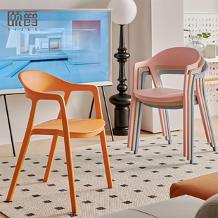餐椅家用简约靠背餐桌椅北欧休闲椅书桌椅餐厅高级可叠放塑料椅子