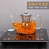 家用电磁炉烧水壶耐热玻璃花茶壶加厚手工不锈钢盖茶具多功能煮茶