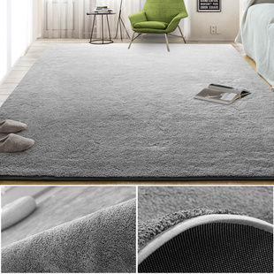地毯客厅纯色简约沙发茶几，地毯加厚床边毯房间，满铺家用卧室地毯
