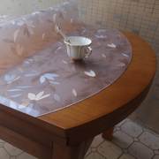 伸缩折叠椭圆形塑料桌布印花软，玻璃防水防油加厚圆桌面胶垫保护垫