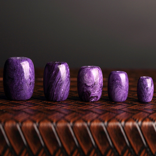紫龙晶桶珠隔珠配珠DIY串手链文玩佛珠配件合成紫龙晶散珠桶珠