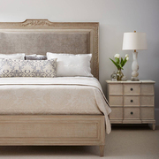 美式实木床双人床1.8米法式复古单人床1.5主卧大床雕花布艺软包床