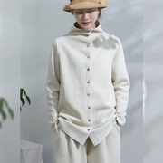 柒白春装女2024年设计感薄款风衣宽松大码空气棉气质短外套