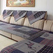 cottonlife拼布绗缝沙发垫纯布艺实木坐垫欧式皮沙发垫子