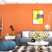 橘黄色壁纸橘红色卧室，橙红色桔黄色墙纸客厅现代简约纯色素色橙色