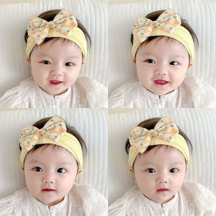 婴儿护囟门发带韩版洋气，蝴蝶结女宝宝，发饰新生儿超弹棉质头饰头箍
