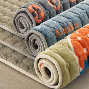牛奶绒毛茸毯床单单件冬天季珊瑚(季珊瑚)法莱绒加绒保暖被单绒毯铺床防滑