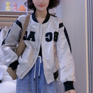 小个子美式立领棒球服外套女短款宽松薄款韩版上衣2024春季潮