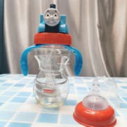 日本儿童托马斯小火车卡通，水杯吸管杯奶瓶，把手奶嘴两用