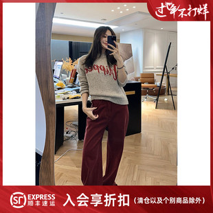 美洋meiyang60系列黑莓派对牛仔裤，石洗洗(石，洗洗)水加绒直筒阔腿裤