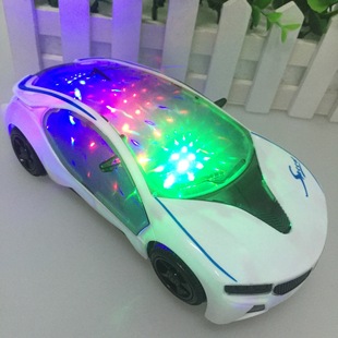 电动万向3D酷炫灯光音乐万向小汽车宝马I8概念车模型发光儿童玩具