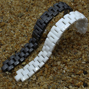陶瓷手表配件适配女J12陶瓷钟表带手表带黑白陶瓷表链陶瓷带