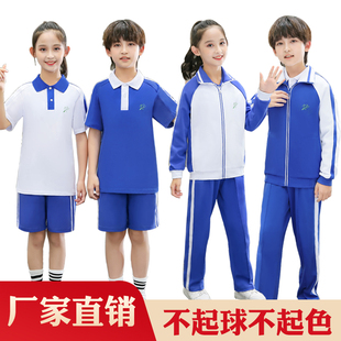 深圳校服小学生速干男女深圳市统一校服夏季短袖短裤子外套装纯棉