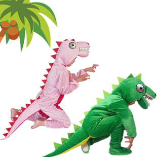 短款表演服亲子卡通动物连体造型霸王恐龙男女儿童演出服