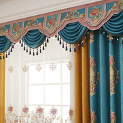 欧式客厅卧室窗帘 欧式高精密提花遮光窗帘遮光布 成品窗帘