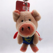 超人猪天使猪宝宝毛绒玩具公仔钥匙扣汽车钥匙链背包包挂饰小挂件