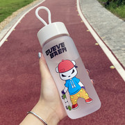 潮流夏季塑料水杯女男学生，韩版杯子可爱便携夏天茶杯森系运动水瓶