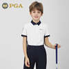 美国pga儿童高尔夫服装男童，短袖t恤夏季衣服青少年运动童装上衣