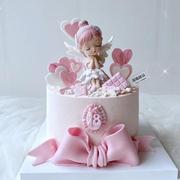 树脂贝拉公主蜜雪蛋糕，摆件生日装饰网红天使娃娃饰品