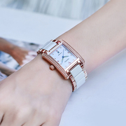 卡罗莱石英十大女士手表手表女表长方形陶瓷时尚品牌防水潮流