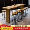 .实木阳台酒吧台，桌子靠墙长条桌商用长方形，高脚桌椅商用餐饮