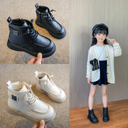 女童马丁靴公主短靴2022秋冬小女孩儿童软底皮靴中筒时尚单靴