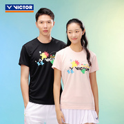 威克多VICTOR胜利羽毛球服男女运动短袖T恤T-40033速干休闲上衣