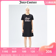 Juicy Couture橘滋美式夏季时尚刺绣印花宽松显瘦短袖连衣裙