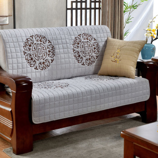 新中式沙发套垫组合沙发1+2+3沙发垫子四季通用实木盖布组合套罩