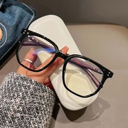 tr90防蓝光眼镜框女个性，复古方框素颜平光镜韩版木纹腿近视眼镜架