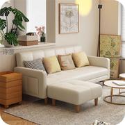 实木框架布艺沙发床可折叠出租房屋小户型公寓客厅两用简易经济型