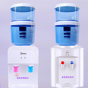 美的饮水机台式温热家用配净水桶，自来水净水器直饮一体机带过滤桶