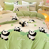 熊猫全棉100纯棉床品四件套，被套床上用品学生宿舍床单三件套床笠