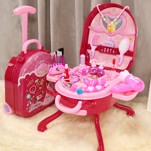 女童宝宝女孩子儿童化妆盒品台玩具礼物公主行李拉杆箱套装无毒36