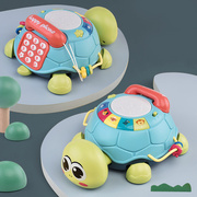 宝宝学爬行引导玩具婴儿音乐电话座机手拍鼓电动小乌龟海龟玩具